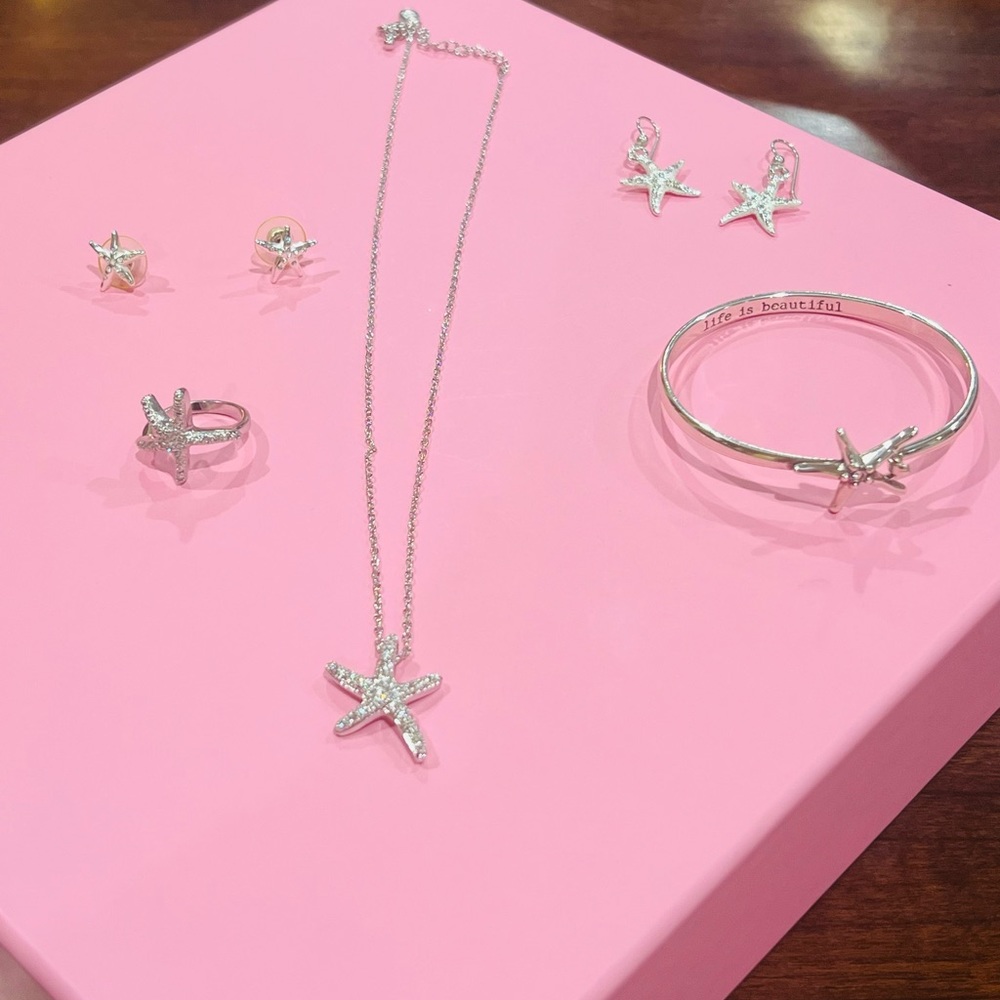 Brighton, silver starfish set